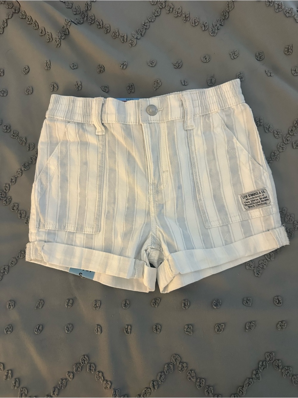 Levi's White Striped Girl Shorts